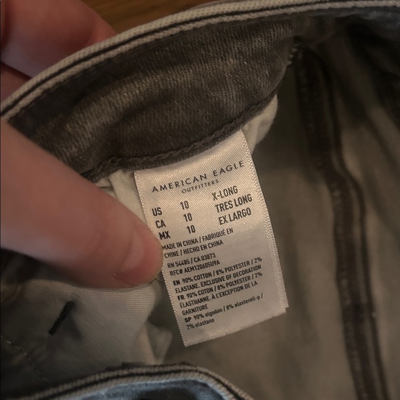 Grey AE Skinny Jeans Size 10 - Picture 3 of 3